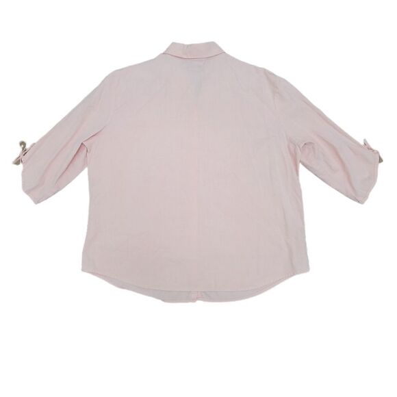 Old Navy Botton Down Light Pink Blouse 3/4 Sleeve 100% Cotton Women's Size XL - Picture 2 of 10